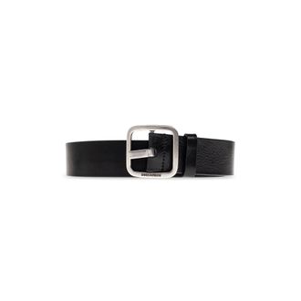 Dsquared2 Leren Riem met Gesp - Heren - Accessoires - Zwart - Maat: 105 CM Leer