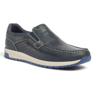 Pod Sean Leather Mens Navy Boat Shoes - Size UK 10