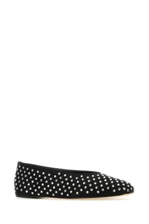 Magda Butrym Womens Black Satin Ballerinas Ballerine Flat Shoes