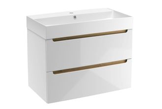 Puma Naturel Mueble De Ba&ntilde;o Con Lavabo Naturel Stilla 80x60x45 Cm, Blanco (stillad08057u2)