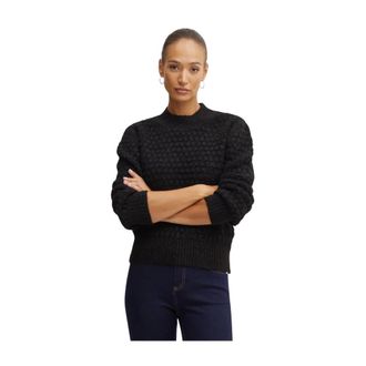 Silvian Heach Truien & Vesten, Dames, Zwart, M, Leer, Tilzi Trui met Ronde Hals