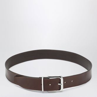 Frankie Shop Sarno belt in brown leather with silver buckle