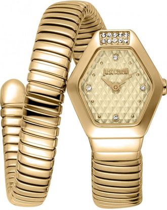 Just Cavalli Womens JC1L394M0025 Ladies Signature Snake Splora Watch - Gold