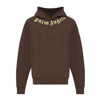 Palm Angels Hoodies & sweatvesten, Heren, Bruin, L, Katoen, Katoenen Hoodie