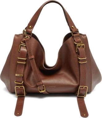 Diesel D-One-Medium top-handle bag in treated leather - Handbags - Unisex - Brown