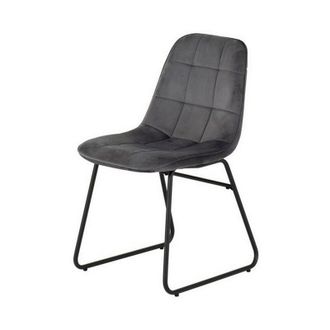 Seconique Lukas Chair (Box of 2) - L54 x W43 x H81 cm - Grey Velvet