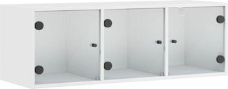 vidaXL Wall Cabinet with Glass Doors White 102x37x35 cm Vidaxl