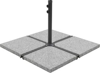 vidaXL Placas De Peso De Paraguas Cuadradas 4 Pcs Granite 100 Kg De Gris - 317740