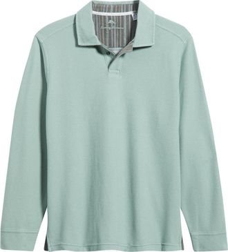 Tommy Bahama Maldives Long Sleeve Polo in Tropical Fern at Nordstrom, Size Xxx-Large