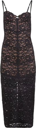 Fleur du Mal Charlotte lace slip midi dress - Black
