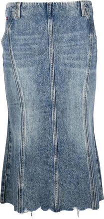 Miss Sixty Lange Denimrok met Zeemeermin Silhouet - Dames - Spijkerrokken - Blauw - M - Denim - Rokken