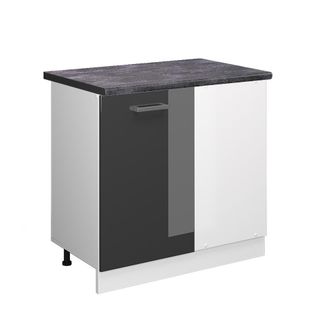 Vicco Armario De Esquina R-line, Antracita Alto Brillo, 86 Cm, Et Antracita