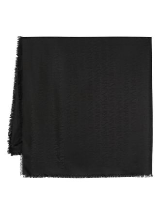 Saint Laurent Sjaal met jacquard - Zwart
