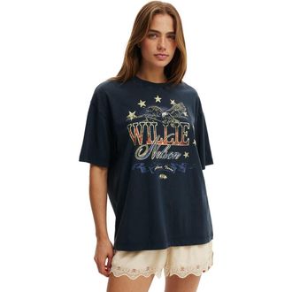 Cotton On The Lcn Music Boxy Graphic Tee in Willie Nelson Eagle Ink at Nordstrom, Size Medium
