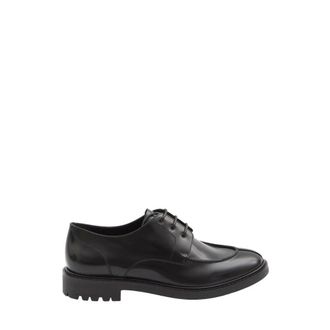 Saint Laurent Laced Shoes, male, Black, Size: 7 1/2 US Lino Derby