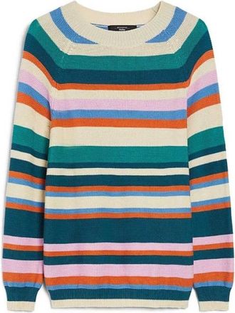 Max Mara Linz Gebreide Trui - Dames - Ronde hals truien - Veelkleurig - XS - Katoen - Truien & Vesten
