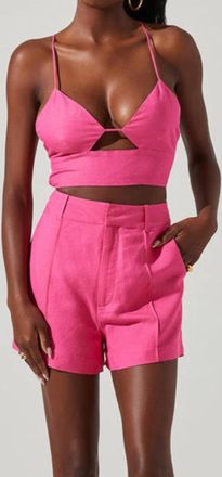 Astr Cutout Crop Top In Bubble Gum Pink