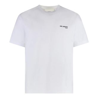 Axel Arigato Tops, Heren, Wit, XL, Katoen, Katoenen T-shirt met ronde hals