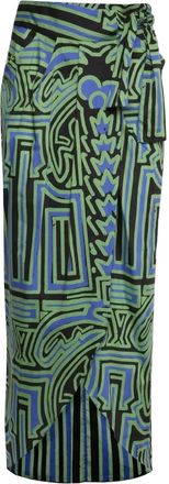 Johanna Ortiz Gonna midi a portafoglio con stampa - Nero