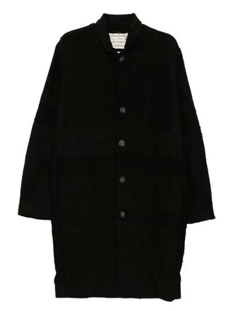 By Walid backed lace pacho coat - men - Linen/Flax/Cotton - M - Black