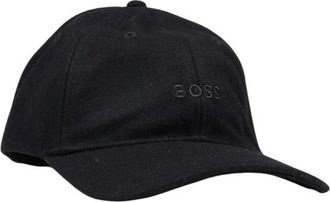 HUGO BOSS Hugo, Caps, male, Black, Size: ONE SIZE Wool Blend Logo Patch Cap