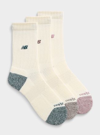New Balance Mens Embroidered-logo padded ribbed socks 3-pack