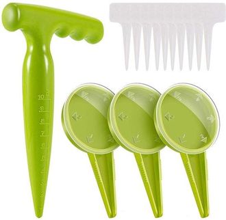 No Brand Juego De Dispensadores De Semillas - Mango Ajustable - Apto Para Jardines E Invernaderos - Juego De 14 Piezas - Incluye Etiquetas Para Plantas - Apto 