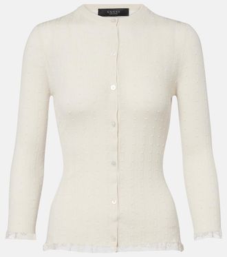 Gucci Cardigan in lana con pizzo
