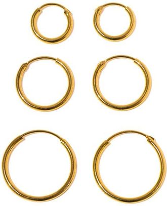 Girls Crew Endless Hoops Set of 3 Hoop Earrings in Gold at Nordstrom