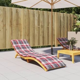 vidaXL Coj&iacute;n De Tumbona De Tela Oxford A Cuadros Rojo 200x60x3 Cm Vidaxl
