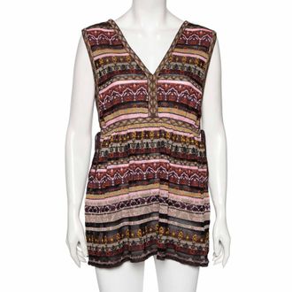 M Missoni Multicolored Lurex Knit Sleeveless Top