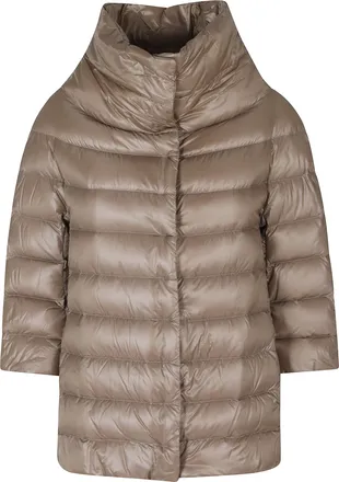 Herno Neutral Aminta Crater Neck 3/4 Sleeves Polyamide Down Jacket