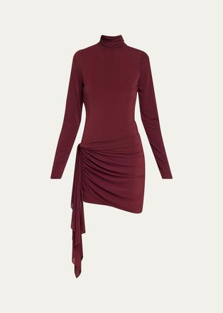 Ronny Kobo Morwen Draped Stretch Jersey Mini Dress