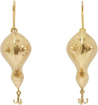Alemais Gouden Banana House Lure Oorbellen - Dames - Oorbellen - Geel - ONE Size - Accessoires