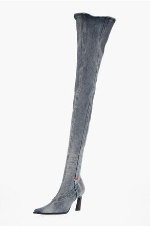 Diesel Denim High Boots D-ALLAS HB with Pointed Toe 8cm size 39
