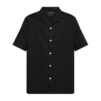 AllSaints Hudson overhemd - Heren - Korte mouwen Overhemden - Zwart - L - Katoen - Overhemden