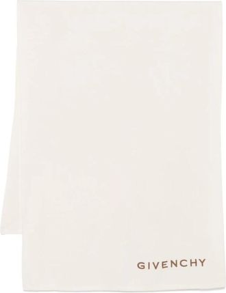 Givenchy 4G Geborduurde Sjaal - Dames - Wintersjaals - Beige - ONE Size - Wol - Accessoires