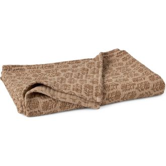 Coyuchi Mirada Organic Cotton Matelass&eacute; Throw Blanket in Fawn Chrysanthemum at Nordstrom