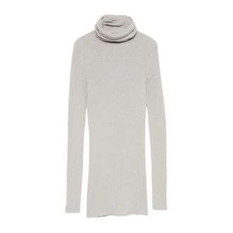 Rick Owens Turtlenecks, female, Gray, Size: M Ribbed Pearl Tube Top