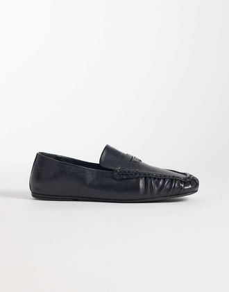 Asos Micha - Mocassini premium morbidi in pelle neri-Nero