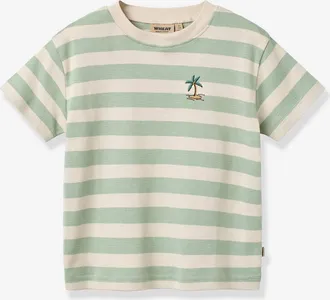Wheat T-Shirt mit Streifen und Stickerei Jungen Wheat mintgr&uuml;n