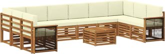 vidaXL Conjunto De Sof&aacute;s De Exterior 8 Uds. Natural Y Crema Vidaxl