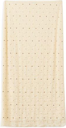 Mango Studded Midi Skirt in Ecru at Nordstrom, Size X-Small