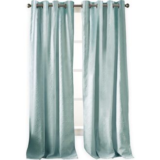 DKNY Chrysanthemum Floral Grommet Curtains in Aqua at Nordstrom, Size 50X63