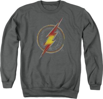 Gildan Justice League Flash Busted Logo Adult Crewneck Sweatshirt