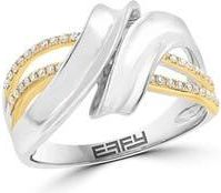 Effy Sterling Silver & 14K Gold Diamond Ring - 0.14ct. in Silver/gold at Nordstrom Rack, Size 7