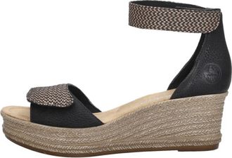 Rieker Sandalen Hak - Dames - Sleehakken - Zwart - 40 EU - Schoenen