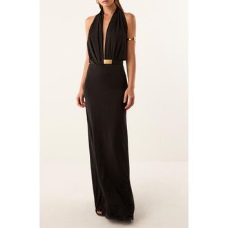 Vix Rosana Sleeveless Maxi Cover-Up Dress in Black at Nordstrom, Size Medium