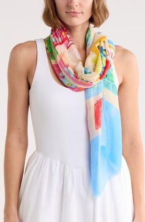 Kate Spade New York concierge brochure oblong scarf in Beige Multi at Nordstrom Rack