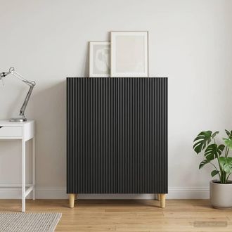 vidaXL Vidaxl Credenza Nero 66 X 34,5 X 90 Cm Legno Ingegnerizzato